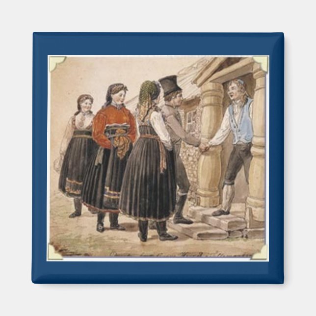 Imã Figurinos Folclóricos noruegueses da região de Tel (Frente)