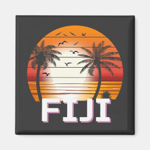 Imã Fiji Vintage Palm Trees Summer Beach