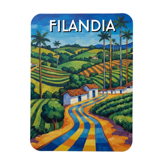 Ímã Filandia Viagem Colômbia (Vertical)