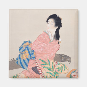Imã Filha Miyuki (Elegante moça Japonesa, Arte Asiát