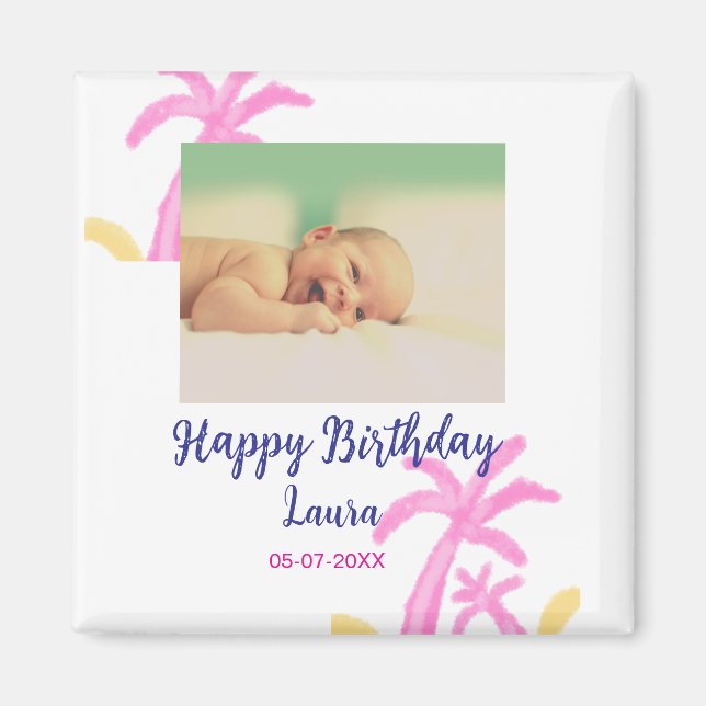 Imã Filhos bebês primeiro aniversario adicionar nome d (Frente)