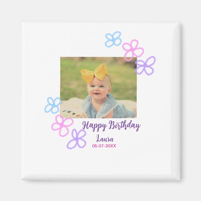 Imã Filhos bebês primeiro aniversario adicionar nome d (Frente)