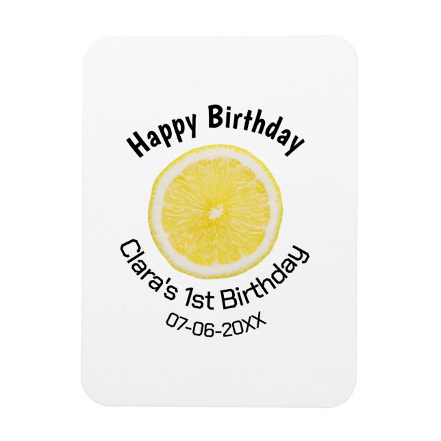 Ímã Filhos bebês primeiro aniversario lêmon fatia adic (Vertical)