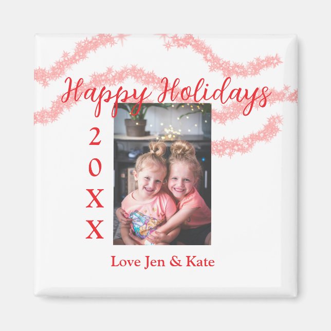 Imã Filhos da família das crianças reluzentes vermelho (Frente)