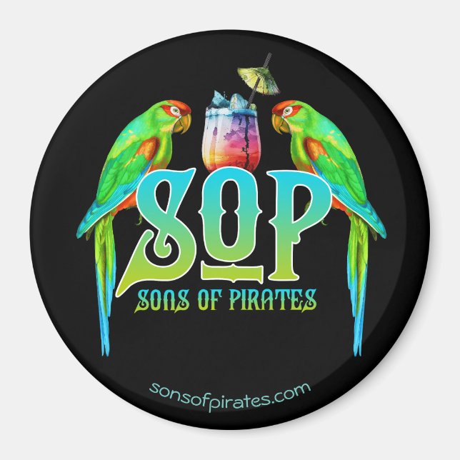 Imã Filhos De Piratas Redondos (Frente)