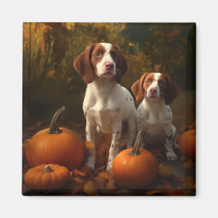 Imã Filhote de Brittany Spaniel Delícia de Outono Abób