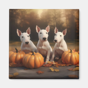 Imã Filhote de Bull Terrier Delícia de Outono Abóbora