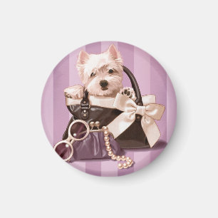 Imã Filhote de cachorro de Westie na bolsa