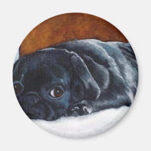 Imã Filhote de cachorro preto do Pug