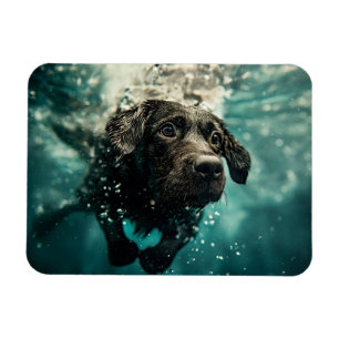 Ímã Filhote de Labrador Nadando Embaixo d'Água Design