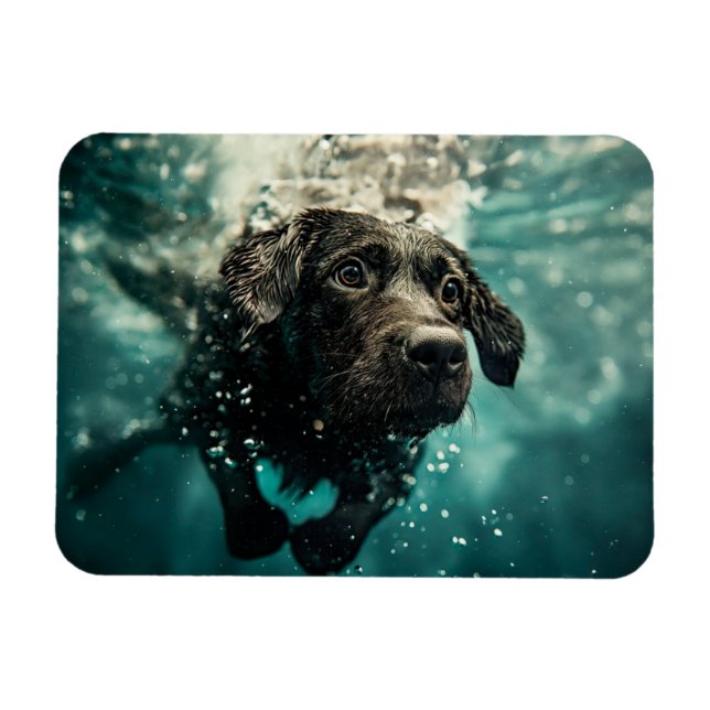 Ímã Filhote de Labrador Nadando Embaixo d'Água Design (Horizontal)