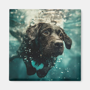 Imã Filhote de Labrador Nadando Embaixo d'Água Design