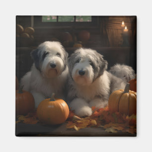 Imã Filhote de Old English Sheepdog Delícia de Outono 