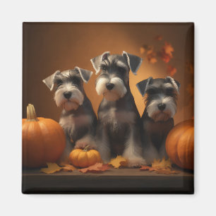 Imã Filhote de Schnauzer Delícia de Outono Abóbora