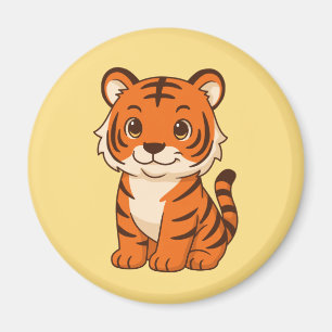 Imã Filhote de tigre fofo em amarelo