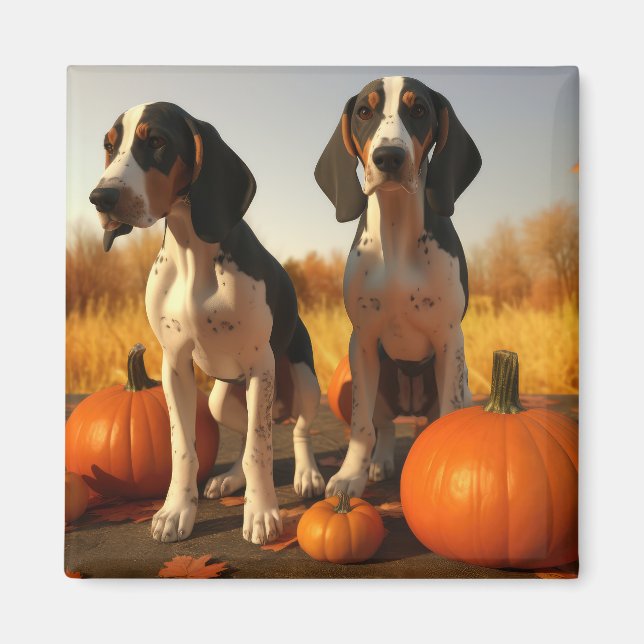 Imã Filhote de Treeing Walker Coonhound Abóbora de Out (Frente)