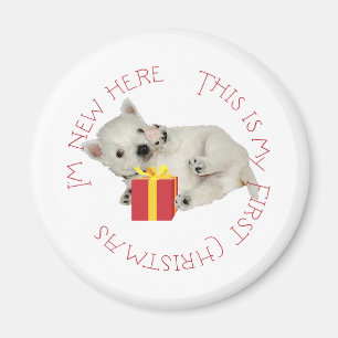 Imã Filhote Westie Primeiro Natal