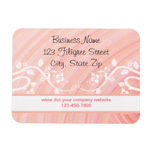 Ímã Filigrana e Floral de Pêssegos Personalizados