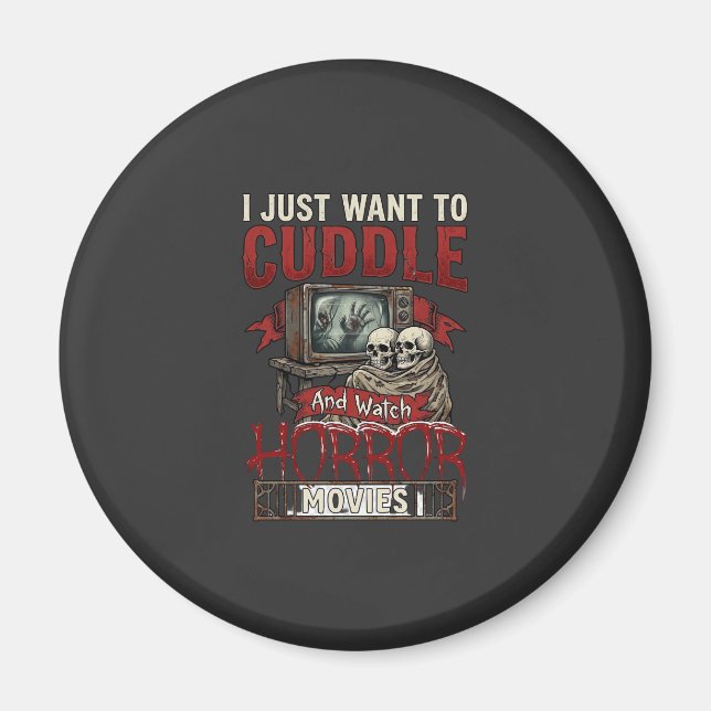 Imã Filmes de Terror Aconchegantes Mon Halloween Crâni (Frente)