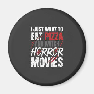 Imã Filmes de Terror de Pizza Design de Halloween_1