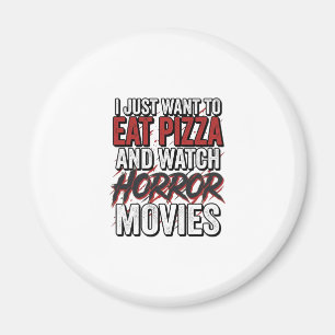 Imã Filmes de Terror de Pizza Tipografia Vintage de Ha