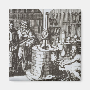 Imã Filósofos Hermetic e um alquimista, 'do musa