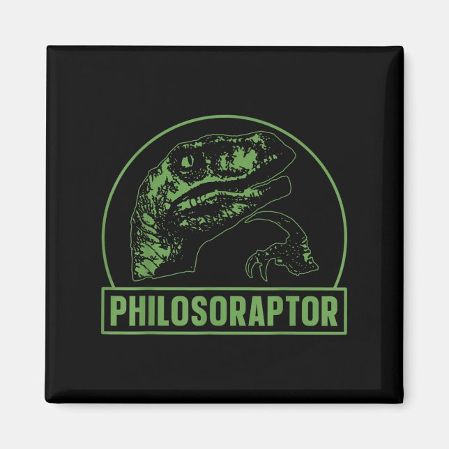 Imã Filosoraptor Funny Filosófica Velociraptor D (Frente)