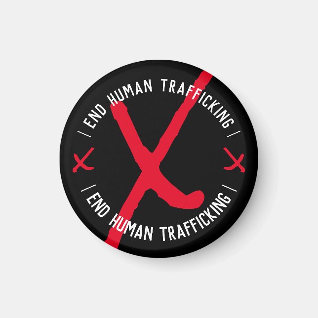 Imã FIM DO TRÁFICO HUMANO XXX a preto (Frente)