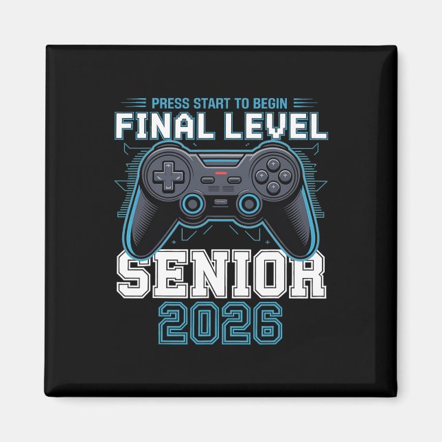 Imã Final Level Senior 2026 Press Start Gamer Style  (Frente)