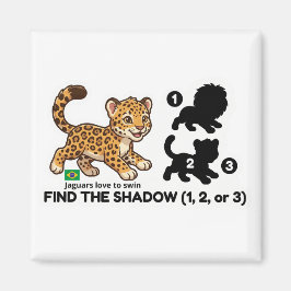 Imã Find The Shadow: Cute Jaguar Brazil Animal Game