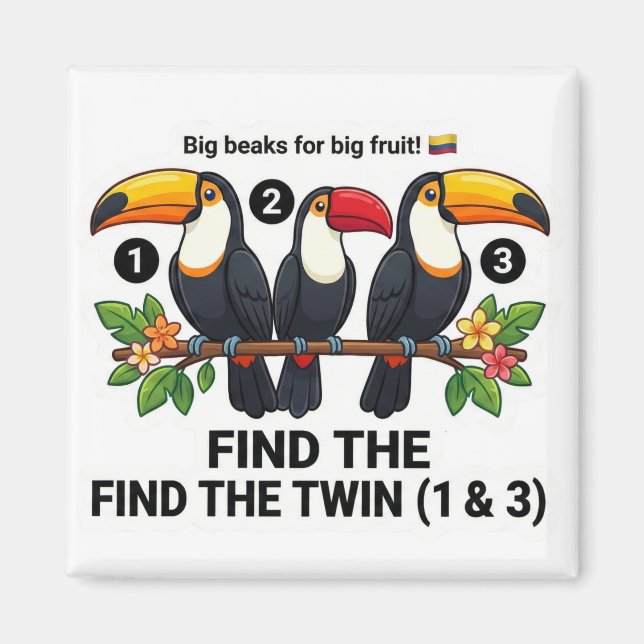 Imã Find The Twin: Toucan Colombia Educational Matchin (Frente)