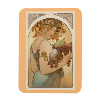 Ímã Fine Art Nouveau Jugendstil Alfons Mucha fruta