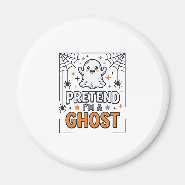 Imã Fingir Que Sou um Fantasma Halloween Fofo (Frente)