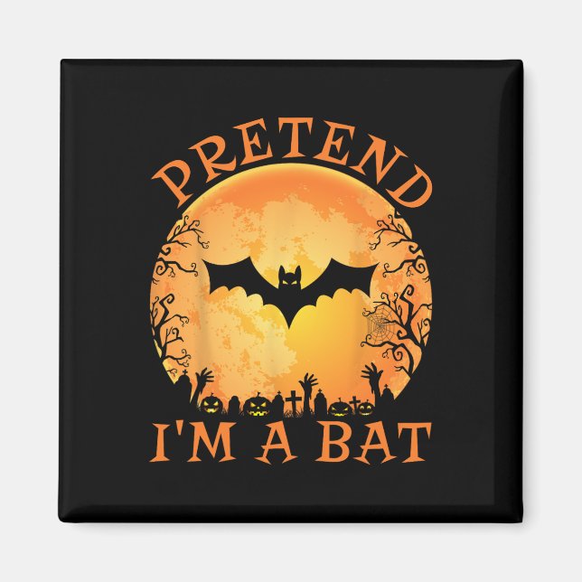Imã Fingir que sou uma fantasia de Bat Halloween. (Frente)