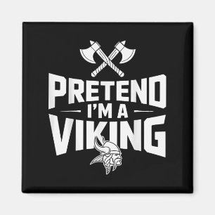 Imã Fingir que sou uma fantasia de Halloween viking