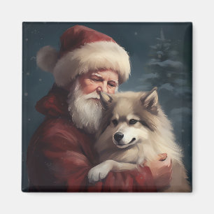 Imã Finnish Lapphund Papai Noel Natal Festivo