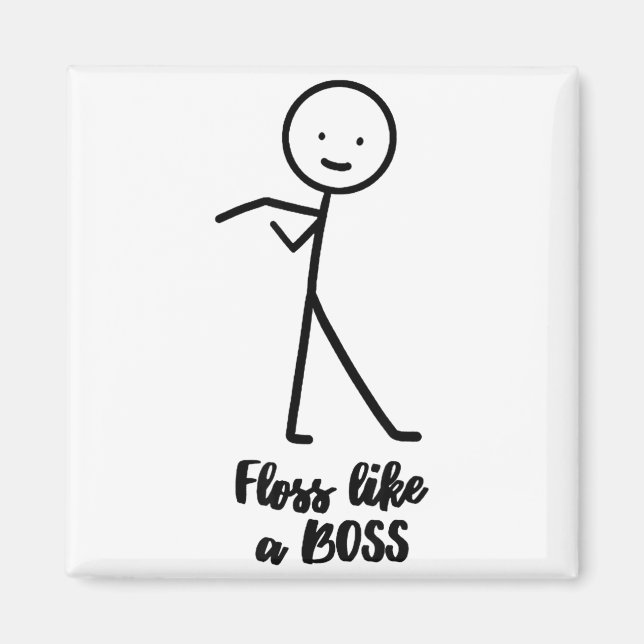 Imã Fio Dental Como Um Chefe Boneco de Palito Doodle P (Frente)