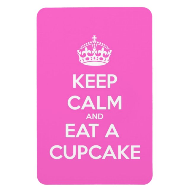 Ímã Fique calmo e coma um Cupcake (Vertical)