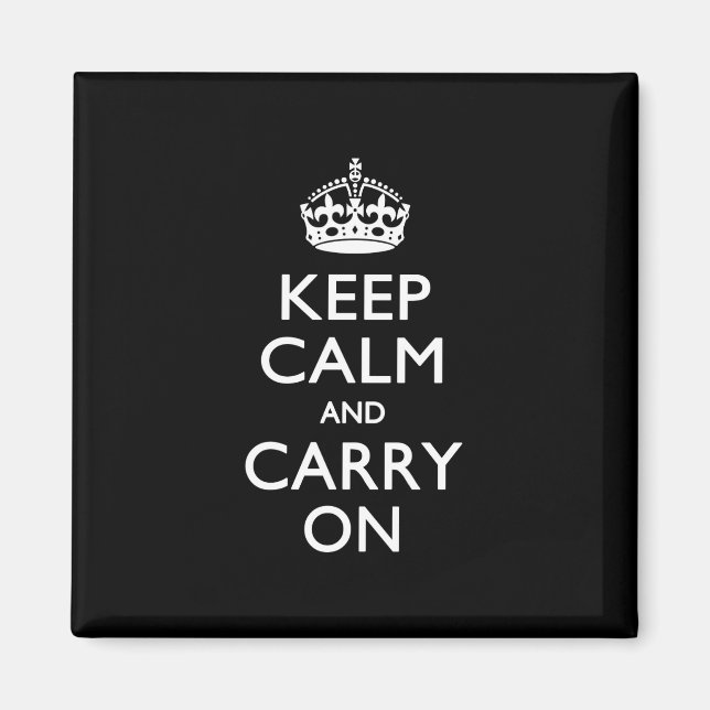 Imã Fique Calmo E Continue Preto (Frente)