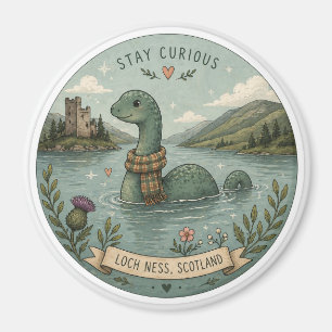 Imã Fique Curioso Aconchegante Críptido Nessie Monstro
