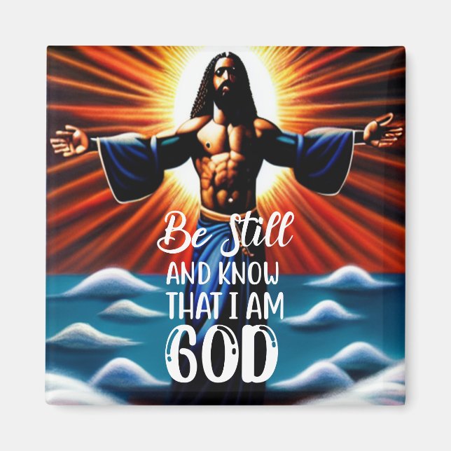 Imã Fique E Saiba Que Sou Deus Magneta (Frente)