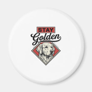 Imã Fique Golden Retriever Design Vetorial de Cão Vint