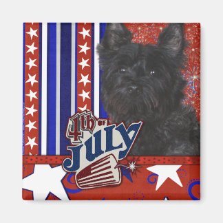 Imã Firecracker de 4 de julho - Cairn Terrier Dark - R