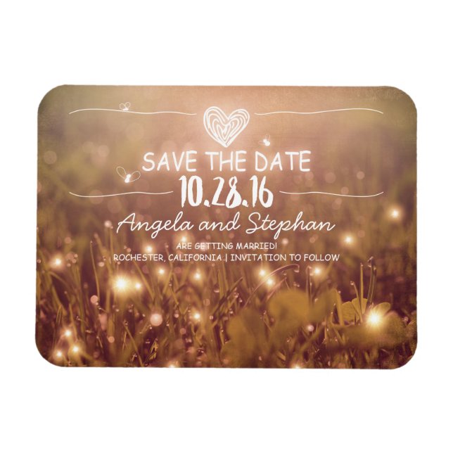 Ímã Fireflies Nature Whimsical Save Date (Horizontal)