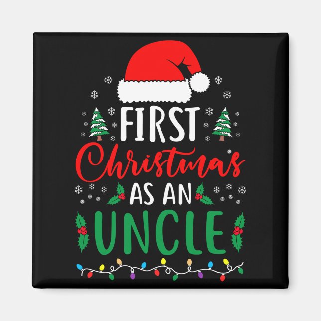 Imã First Christmas As An Uncle New Parents Xmas Match (Frente)