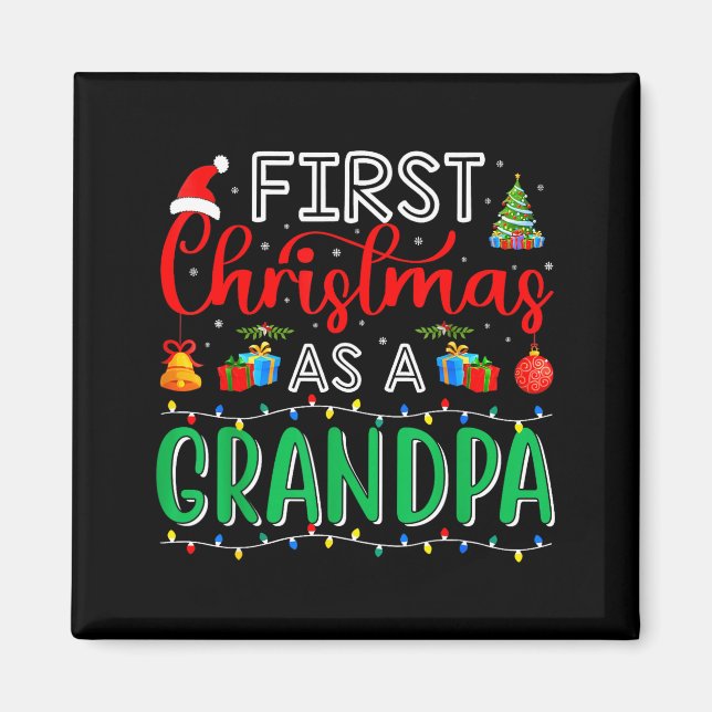 Imã First Christmas As Grandpa Family Matching New Gra (Frente)