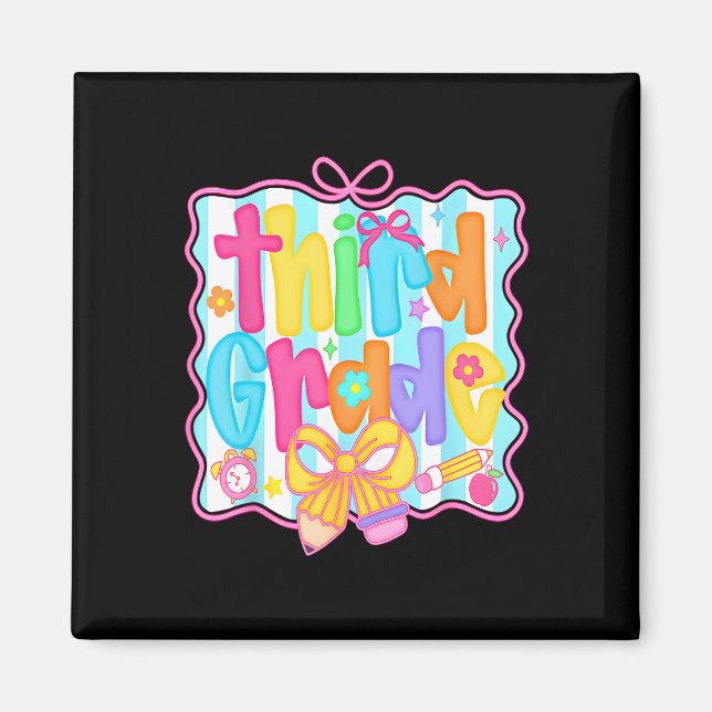 Imã First Day Of Third Grade Floral Bundle For Teacher (Frente)