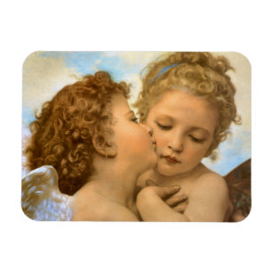 Ímã First Kiss (detalhe de anjo), de Bouguereau