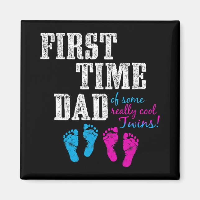 Imã First Time Dad, Daddy Of Bg Twins, Father's Day Gi (Frente)