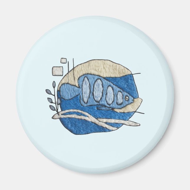 Imã Fisch im Stickdesign (Frente)